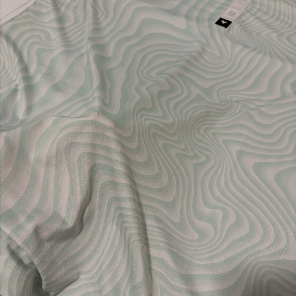 Bad Birdie Pale Green Mint Swirl Polo Shirt XXL - Picture 3 of 5